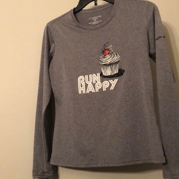 Brooks Tops - Brooks Run Happy cupcake long sleeve shirt